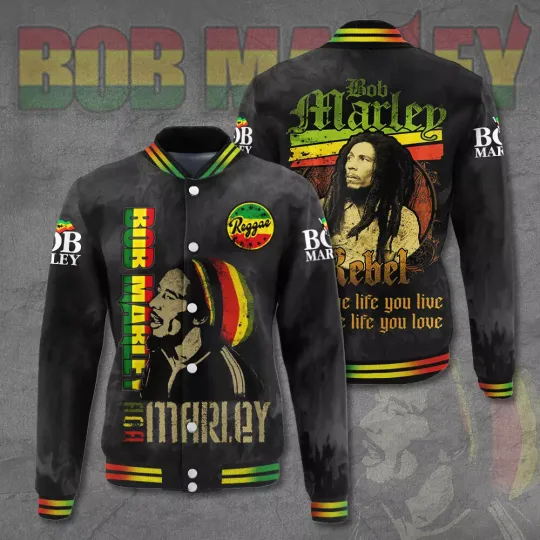 Bob Marley Music Baseball Jacket For Fan
