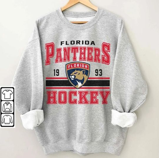 Discover Vintage 90s Florida State Panthers Hockey Sweatshirt, Florida Panther Crewneck, NHL Hockey Shirt, Florida Panther Shirt, Hockey Fan Shirt