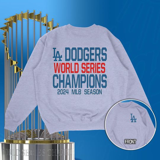 Los Angeles Champions Crewneck 90s Vintage Style Baseball World LA Double Sided Sweatshirt