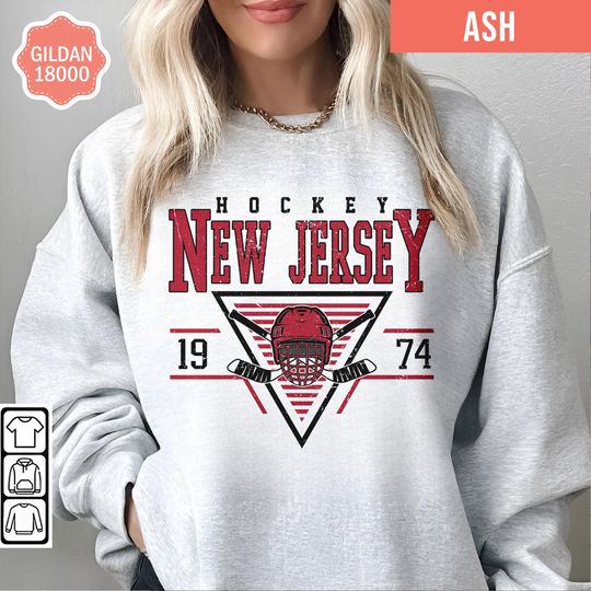 New Jersey Devils Hockey Retro Style Sweatshirt
