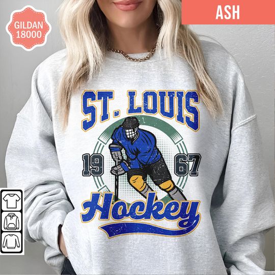 ST. Louis Blue Hockey Retro Style Sweatshirt