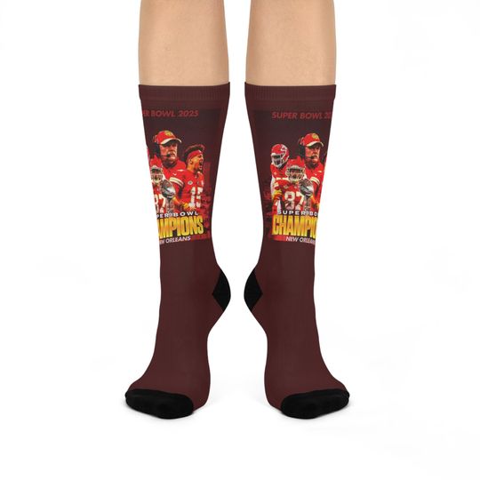 Kansas City 'Super Bowl Champions' Socks, Football Fan Gift, Athlete Accessory, Game Day Clothing, Sports Team Merch