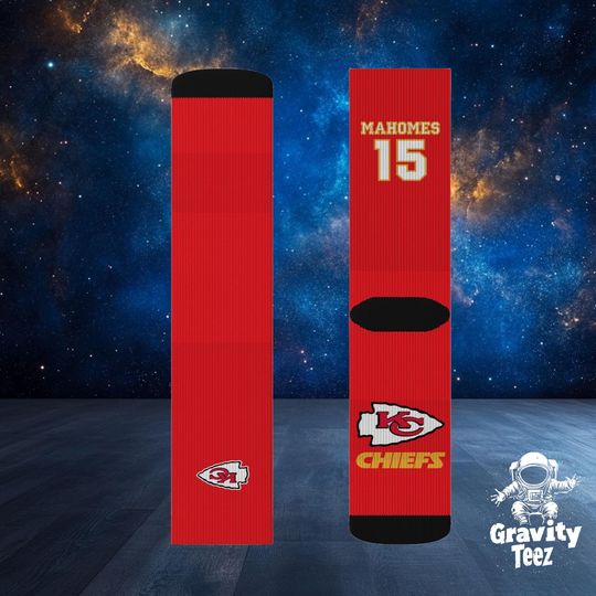 Patrick Mahomes Socks, Football Fan Gift, Chiefs Game Day Apparel, football Sports Socks, Mahomes Merchandise, Kansas City Chiefs Gear