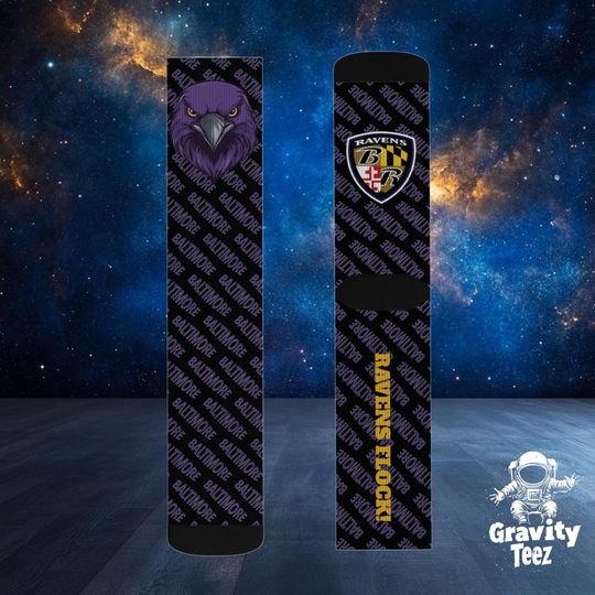 Baltimore Ravens Socks - football Fan Gear, Football Team Accessories, Sports Apparel, Game Day Merchandise, Team Spirit Apparel