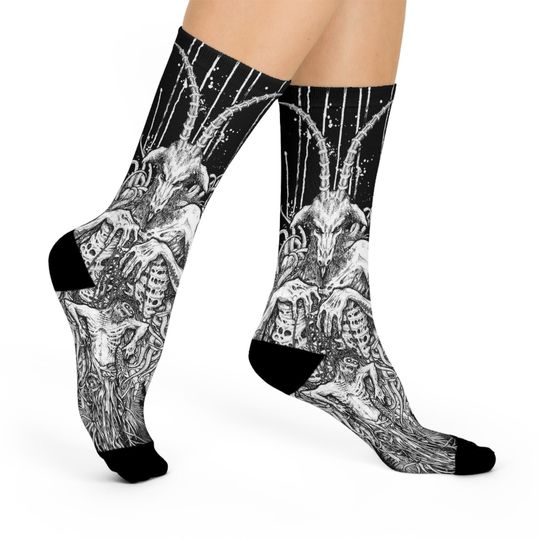 BAPHOMET Socks || Gothic feet warmers || Goth Aesthetic Lucifer Baal Legion Satan Antichrist Nazarene Crucified || stumpor calcetines socken