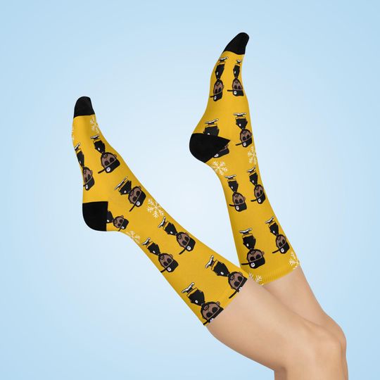 Crew Socks, Mike Tomlin Pittsburgh Steeler Christmas Holiday Funny Socks - Holiday Accessories, Fan Merch, Unique Gift, Sports Apparel,
