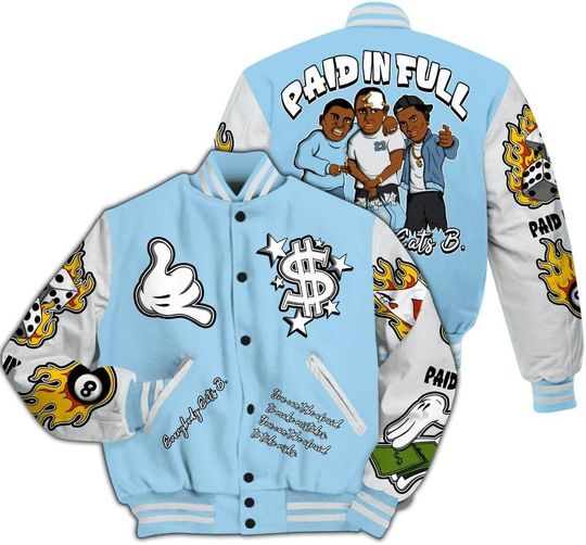 Dunkare Legend Blue 11s Varsity Jacket, Streetwear Varsity Jacket, Retro 11 Legend Blue Shirt, Graphic Trust No One All Over Print Letterman Jackets