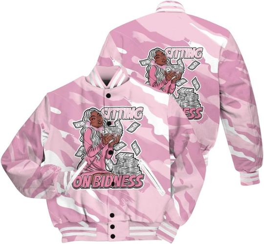 Dunkare Shirts To Match Retro Orchid 4s, Streetwear Varsity Jacket, 4 Orchid Pink Graphic Tee, Bluntz Burnz Varsity Jacket