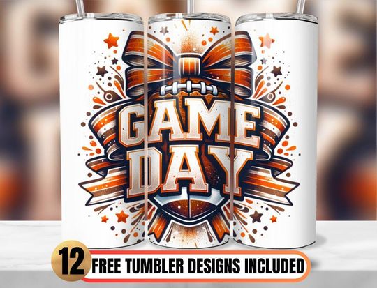 Game Day Football Tumbler Wrap, 20 Oz Skinny Tumbler Game Day Wrap