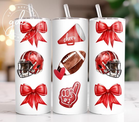 Football Tumbler Wrap 20 oz Skinny Tumbler Wrap Design Sublimation Design  Football Tumbler Team Tumbler