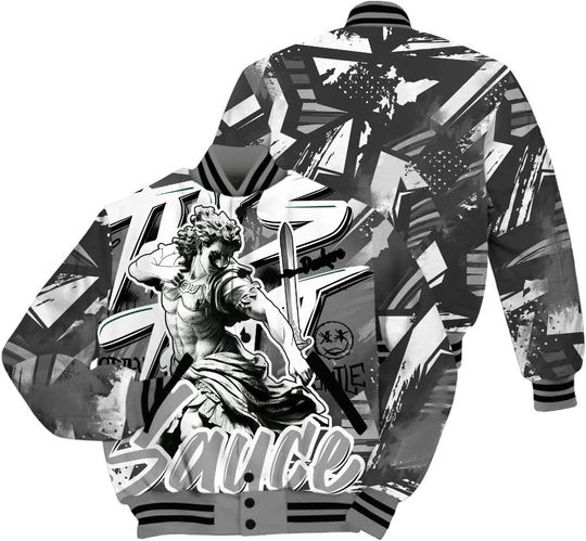 Dunkare Shirt To Match Retro Black Wolf Grey 12s Jacket, Streetwear Varsity Jacket, 12 Wolf Grey Shirt, Get Moneys Season Banknote Varsity Jacket