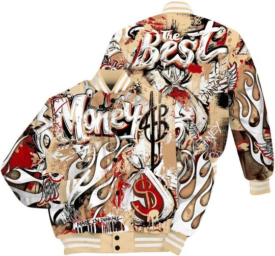 Dunkare Shirt For Dunk Low Strawberry Waffle Jacket, Streetwear Varsity Jacket, Boujee Girls Bear Heart Grunge All Over Print Baseball Varsity Jacket