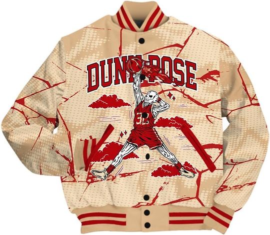 Dunkare Shirt For Dunk Low Strawberry Waffle Varsity Jacket, Streetwear Varsity Jacket, Pose Skeleton Crack Varsity Jacket Unisex