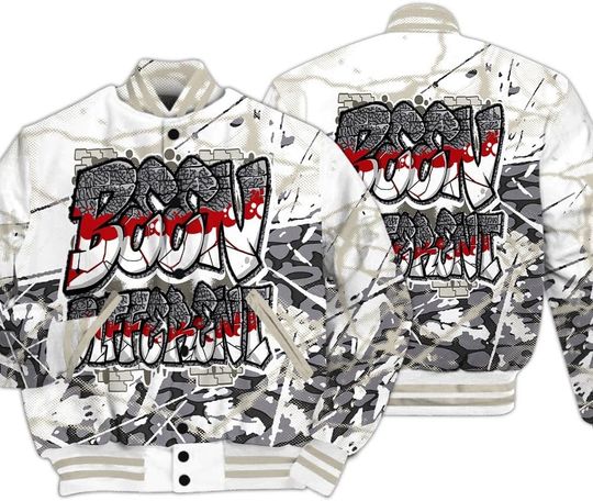 Dunkare Cement Grey 3s Varsity Jacket, Streetwear Varsity Jacket, To Different Profound Graphic Varsity Jacket Unisex