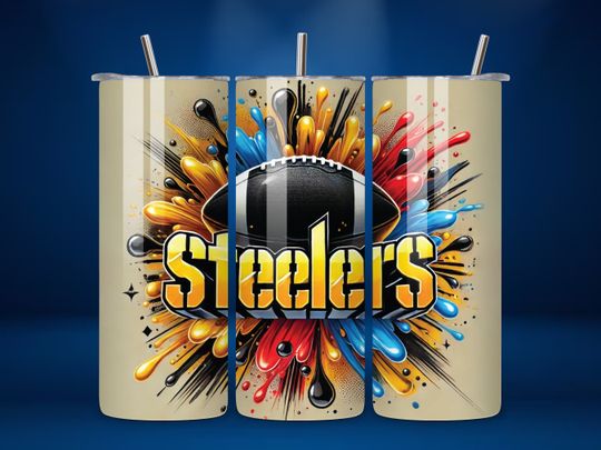 20oz Skinny Tumbler Wrap  , Seamless Mascot Sports Design, 20oz Sublimation Tumbler