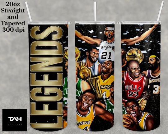 Basketball legend Tumbler 20 oz Skinny | Stitch | Tumbler Sublimation Designs, Full Tumbler Wrap