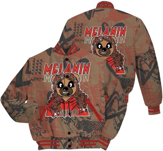 Dunkare Shirt To Match Olive 9s Jacket, Streetwear Varsity Jacket, Retro 9 Olive Tee Cashs Junkie Bear Glitch Art All Over PrintVarsity Jacket