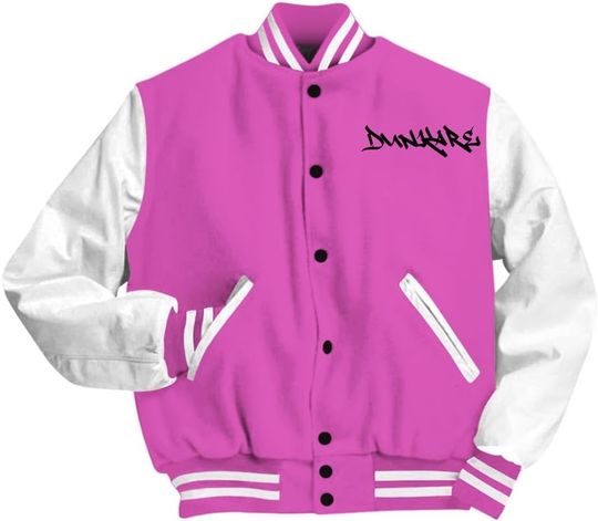 Dunkare Hyper Violet 4s Varsity Jacket, Streetwear Varsity Jacket, Especial Breeds Graffiti Varsity Jacket Unisex