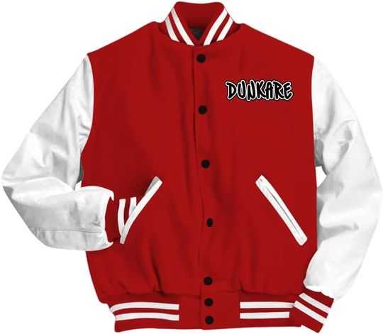 Dunkare Red Taxi 12s Varsity Jacket, Streetwear Varsity Jacket, Raccool Raccoon Varsity Jacket Unisex