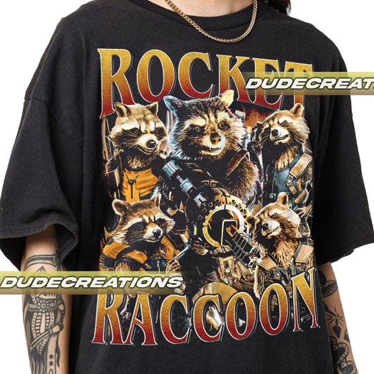 Limited Rocket Raccoon Vintage T-Shirt, Shirt Gift For Woman and Man Unisex T-Shirt