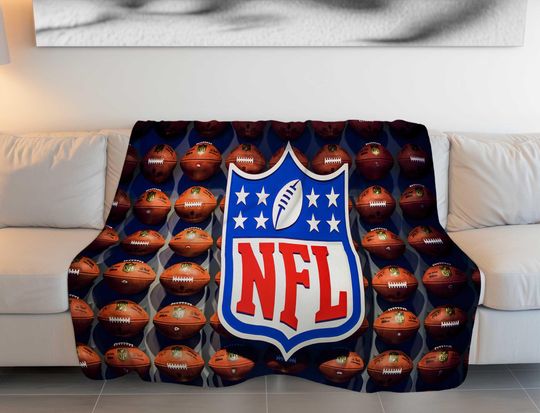 American Football Blanket, Sports Themed Throw, Cozy Game Day Blanket, Football Fan Gift, Team Spirit Decor, Athletic Style Blanket