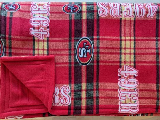 San Francisco 49ers Fleece blanket, Reversible Fleece blanket, Double Layer Fleece Blanket Throw