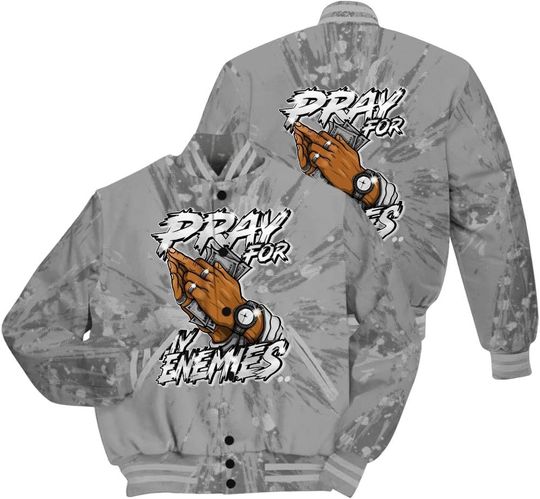 Dunkare Shirt To Match Black Wolf Grey 12s Jacket, Streetwear Varsity Jacket, 12 Wolf Grey Shirt, Grizzly Bear Skeleton Brown Sugar Varsity Jacket