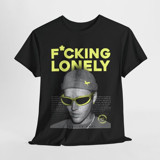 Justin's Lonely Song Fan Shirt, Bieber Design Fan T-shirt