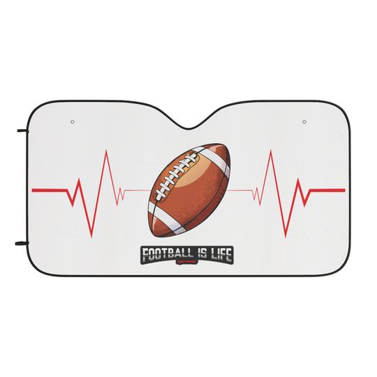 Football is Life Car Sun Shades, Sports Fan Auto Window Shade, Car Accessories, Father's Day Present, Gift for Him