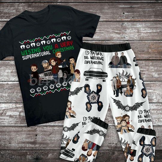 Supernatural Family Christmas Pajamas Set