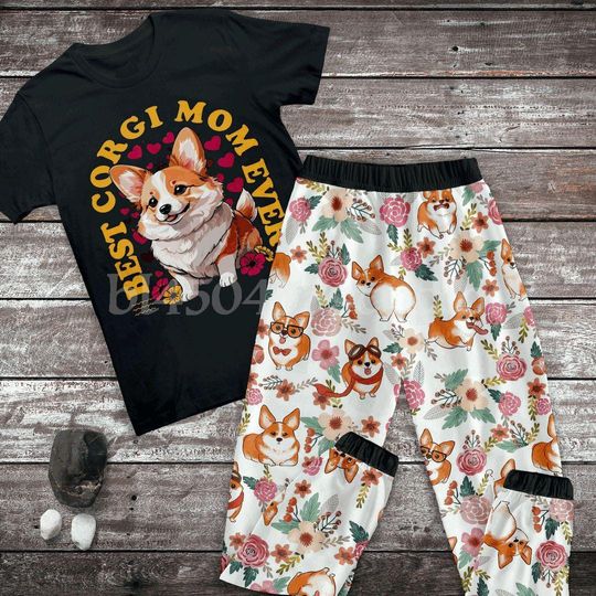 Corgi Mom Christmas Pajamas Set for Families