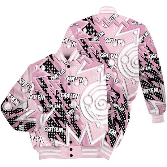 Orchid 4s Varsity Jacket, Streetwear Varsity Jacket, Retro Vintage 90s Varsity Jackets