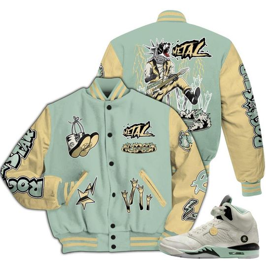 Dunkare Joins Year Of The Snake 5s Varsity Jacket, Streetwear Varsity Jacket, Punk Rock Raccoon All Over Print Letterman Jackets