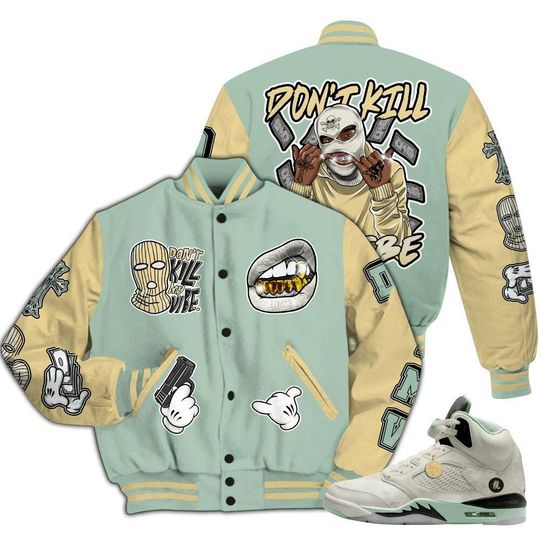 Dunkare Joins Year Of The Snake 5s Varsity Jacket, Streetwear Varsity Jacket, Vibe.Unique All Over Print Letterman Jackets