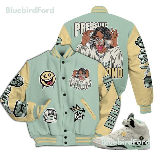 Dunkare Joins Year Of The Snake 5s Varsity Jacket, Streetwear Varsity Jacket, Pressures Makes Dunkare All Over Print Letterman Jackets