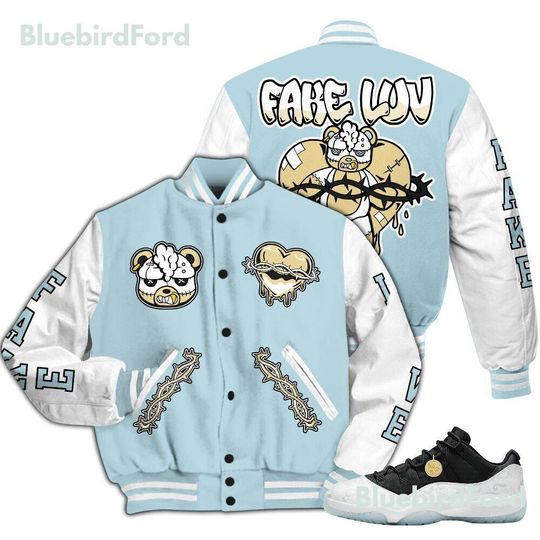 Dunkare Low Year Of The Snake 11s Varsity Jacket, Streetwear Varsity Jacket, False Romance Hugz All Over Print Letterman Jackets