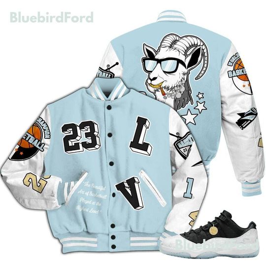 Dunkare Low Year Of The Snake 11s Varsity Jacket, Streetwear Varsity Jacket, The GOAT Got Em Streetwear All Over Print Letterman Jackets