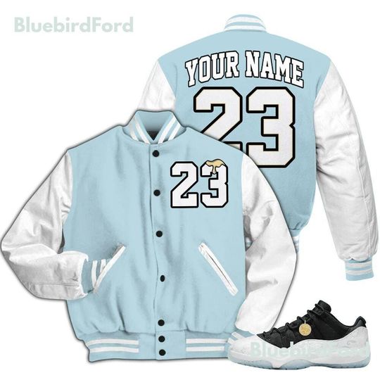 Dunkare Low Year Of The Snake 11s Varsity Jacket, Streetwear Varsity Jacket, Custom Name Number 23 Drip All Over Print Letterman Jackets