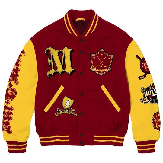 UM Gopher Hockey University Varsity Jacket, Streetwear Varsity Jacket, Est. 1851 Minnesota State Novelty Unisex Design Maroon Gold Letterman Jackets