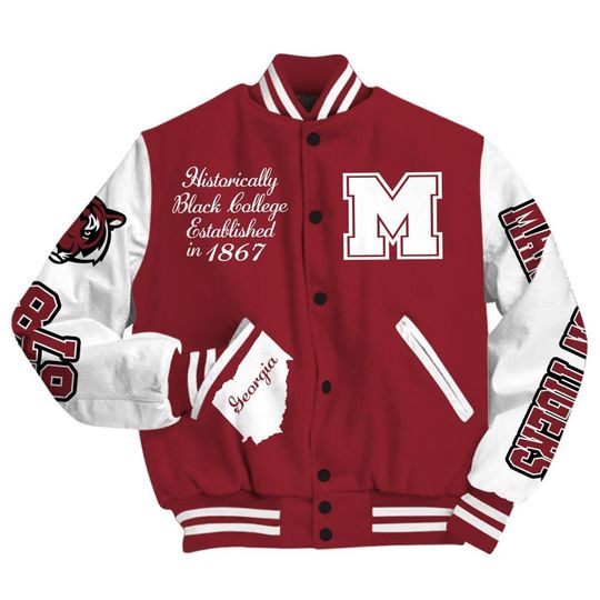Tigers College Varsity Jacket, Streetwear Varsity Jacket, HBCU Est. 1867 Maroon Et Facta Est Lux Georgia Novelty Unisex Design All Over Print Letterman Jackets