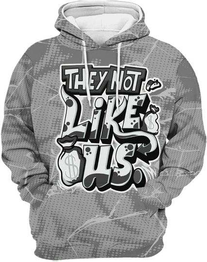 Dunkare Shirt to Match Retro Black Wolf Grey 12s Streetwear 3D Hoodie, God Blessed Ink Drip All Over Print Unisex Hoodie