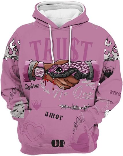 Dunkare Orchid 4s 3D Hoodie, Go with Orchid 4s 3D Hoodie, Sneaker Girl Money Drip Tie Dye All Over Print Unisex Hoodie