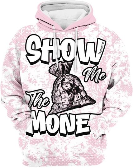 Dunkare Orchid 4s 3D Hoodie, Go with Orchid 4s 3D Hoodie, Having Money Isn't Everthing Retro All Over Print Unisex Hoodie