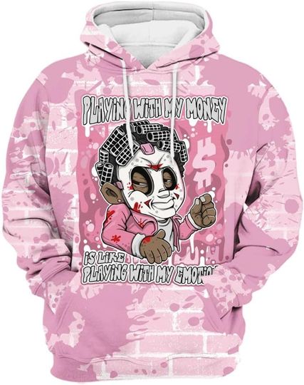 Dunkare Orchid 4s 3D Hoodie, Go with Orchid 4s 3D Hoodie - Playing with My Money Graphic Halloween All Over Print Unisex Hoodie