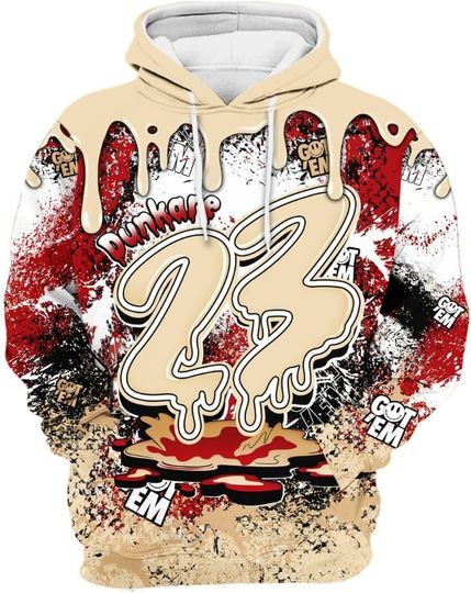 Dunkare Dunk Low Strawberry Waffle 3D Hoodie, Dripping 23 Drip All Over Print Unisex Hoodie