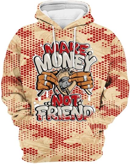 Dunkare Dunk Low Strawberry Waffle 3D Hoodie - Make Moneys Not Friend Graphic Banknotes All Over Print Unisex Hoodie