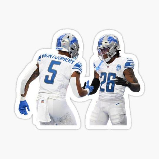 Jahmyr Gibbs and David Montgomery Lions sticker