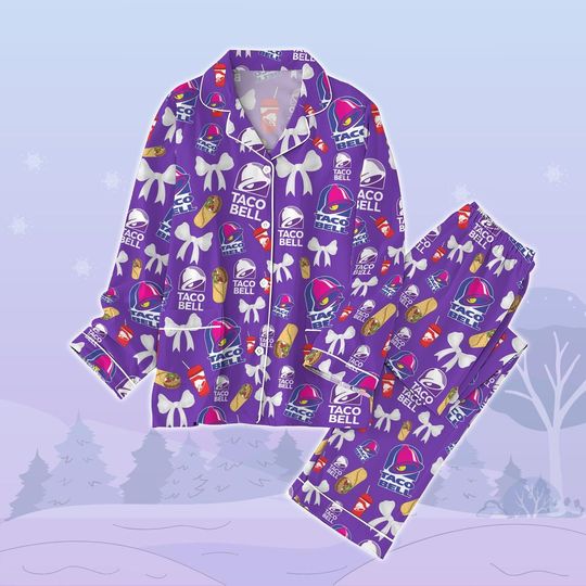 Taco Bell Coquette Pajamas, Taco Bell Lover Pajama Set Women, Junk Food Pajamas, Burrito Pajamas Family, Taco Bell Valentine Pajamas