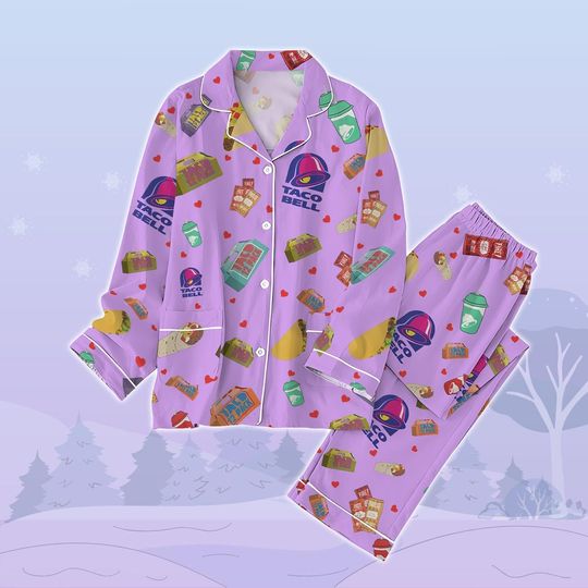 Taco Bell Sauce Pajamas, Fast Food Pajamas Pants, Taco Bell Thick Pajamas, Burrito Lover Pajamas Set Women, Mexican Pajamas Family