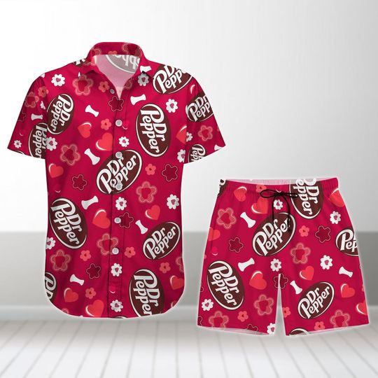 Dr Pepper Button Shirt, Beach Shorts, Soda Hawaiian Shirt For Women Men Youth, Summer Pants, Beach Shirt, Vacation Shirt, Aloha Shirt